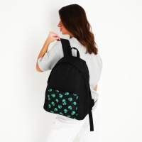 Рюкзак школьный текстильный &laquo;Пришелец&raquo;, с карманом, цвет чёрный