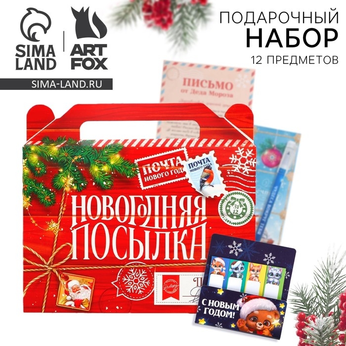 Подарочный набор новогодний  12 предметов &laquo;Новогодняя посылка&raquo;