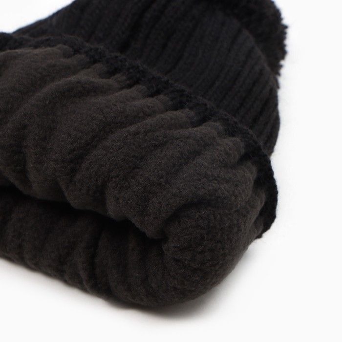 Комплект детский (шапка, снуд), цвет черный, размер 52-54