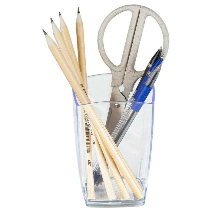 Подставка-стакан для канцелярии Стамм Подставка-стакан для канцелярии Стамм "Тропик", пластик, 105 х 70 х 70 мм, квадратная, прозрачная