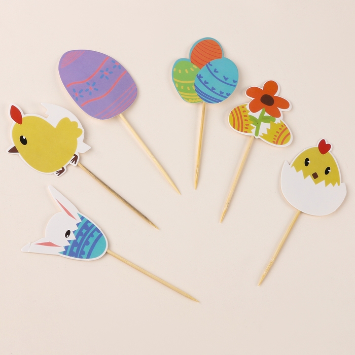 Шпажки &laquo;Пасха&raquo;, набор 6 шт.