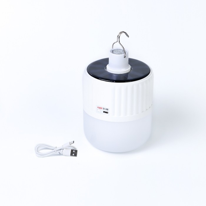 Фонарь кемпинговый аккумуляторный, 120 Вт, 2400 мАч, SMD 2835, 4 режима, солнечная батарея Фонарь кемпинговый аккумуляторный, 120 Вт, 2400 мАч, SMD 2835, 4 режима, солнечная батарея