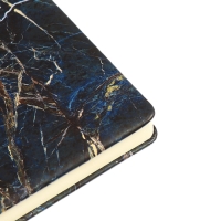 Ежедневник недатированный A5 136 листов, кожзам deVENTE. Marble, твердая обложка с поролоном, перфорация, ляссе, блок 70, черный