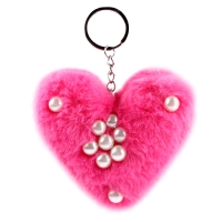 Мягкая игрушка &laquo;Сердечко&raquo; с бусинами, на брелоке, 10 см, цвет фуксия
