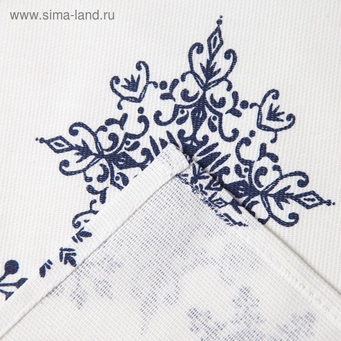 Полотенце "Доляна" Синие снежинки 40х70 см, 100% хлопок, 164 г/м2