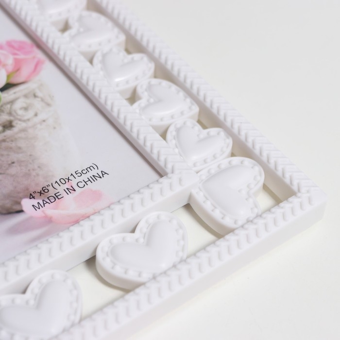 Фоторамка пластик 10х15 см Фоторамка пластик 10х15 см "Сердечность" белая 22,5х17 см