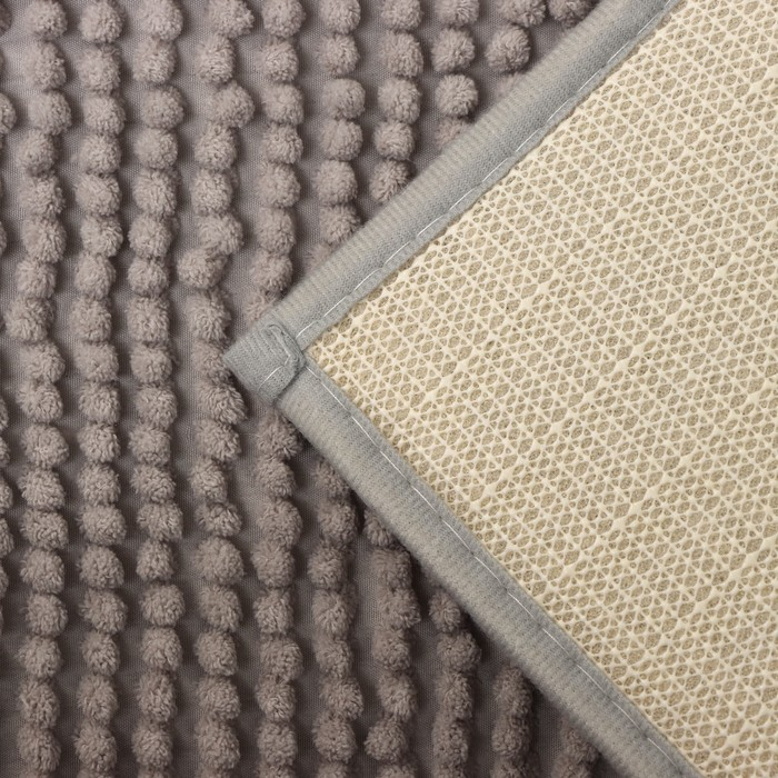 Коврик для ванной Доляна «Букли», 40×60 см, цвет серый Коврик для ванной Доляна «Букли», 40×60 см, цвет серый