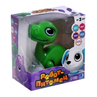 Робот &laquo;Динозавр&raquo; IQ BOT, интерактивный: реагирует на голос, звук, свет, на батарейках, зелёный