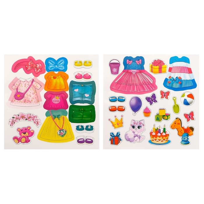 Магнитная книжка-игрушка «Одень куколку», 8 стр. Магнитная книжка-игрушка «Одень куколку», 8 стр.