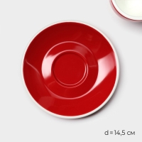 Кофейная пара фарфоровая Magistro Coffee time, 2 предмета: чашка 180 мл, блюдце d=14,5 см, цвет красный Кофейная пара фарфоровая Magistro Coffee time, 2 предмета: чашка 180 мл, блюдце d=14,5 см, цвет красный