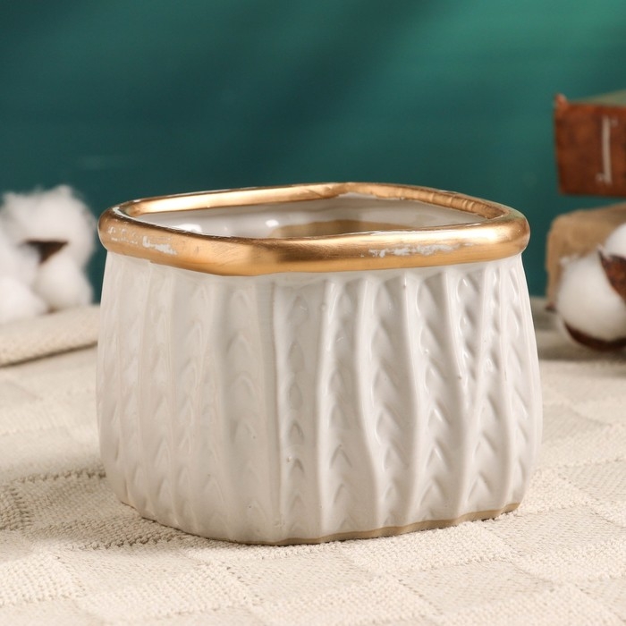 Горшок "Элегия" серый 12х9см, 0,6 л, d-9,5,