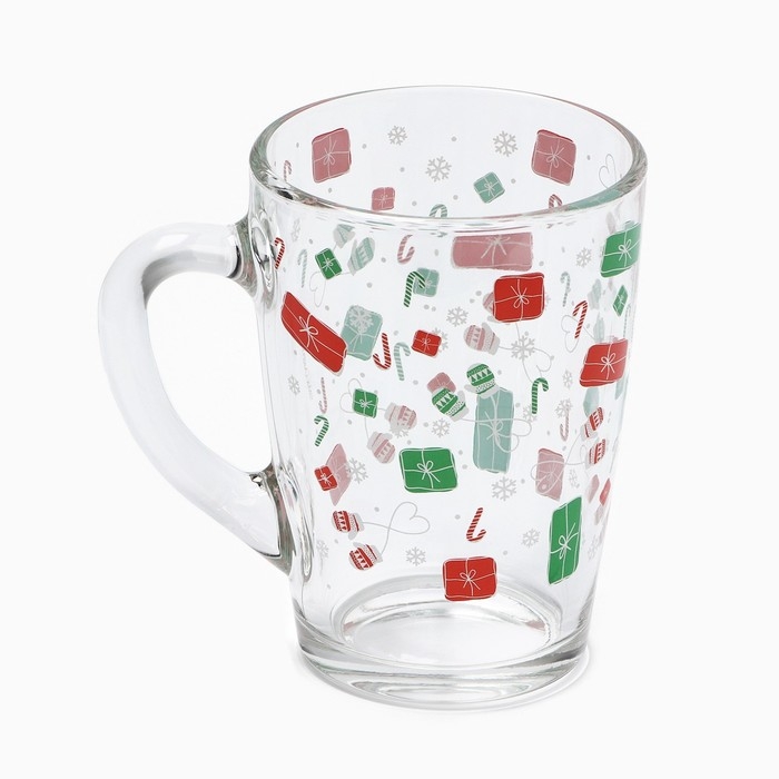 Новый год. Кружка стеклянная &laquo;Подарки&raquo;, 300 мл