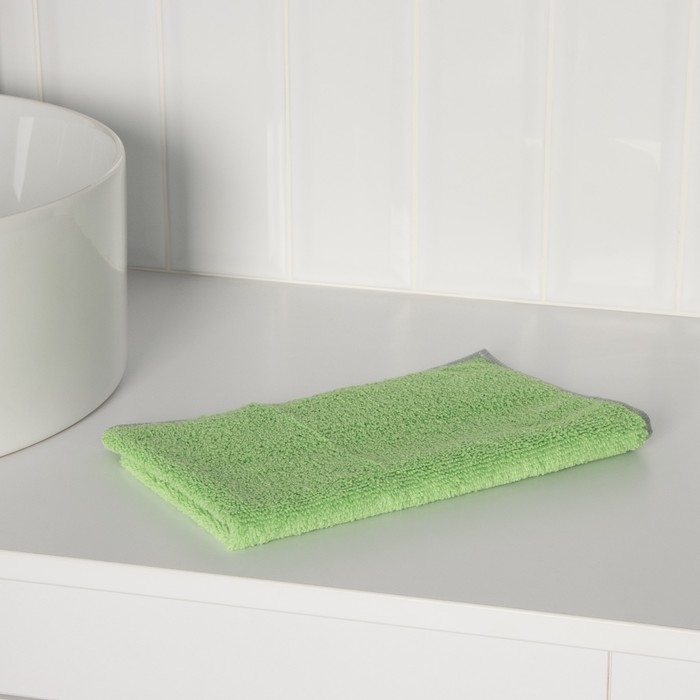 Тряпка для пола Raccoon, 250 г/м², 50×30 см, микрофибра, с оверлоком, 1 шт, цвет зеленый Тряпка для пола Raccoon, 250 г/м², 50×30 см, микрофибра, с оверлоком, 1 шт, цвет зеленый