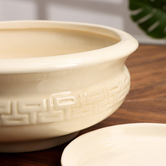 Набор горшков 3шт "Плошка" 9 л/4,5 л/1,5 л белый