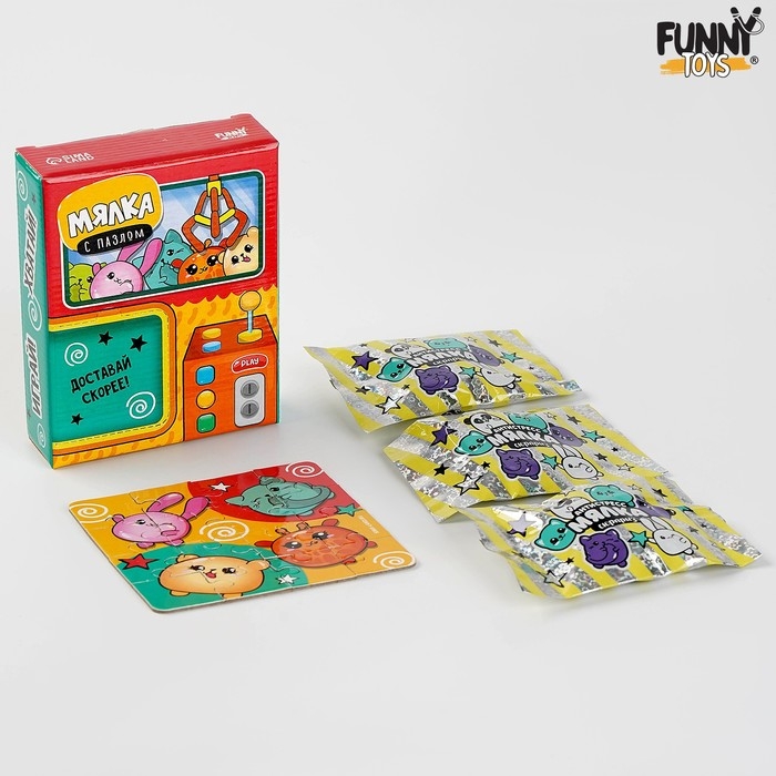 Антистресс сквиш мялка с пазлом &laquo;Зверята&raquo;