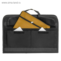 Папка для чертежей и рисунков для художников А3, 450 х 320 х 30 мм, с ручками, каркасная, текстильная, 3 кармана, чёрная, Estado