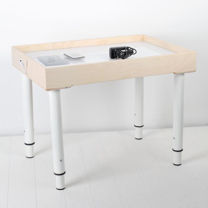 Стол для рисования песком, 42 &times; 60 см, с крышкой, фанера, оргстекло, подсветка цветная