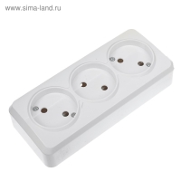 Розетка Smartbuy "Юпитер", 10 А, трехместная, открытая, без з/к, белая Розетка Smartbuy "Юпитер", 10 А, трехместная, открытая, без з/к, белая