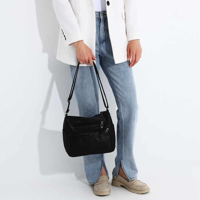 Сумка-мешок на молнии, цвет чёрный Сумка-мешок на молнии, цвет чёрный