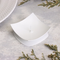 Подсвечник "Кварта" металл на 1 свечу, 7х2,7 см, белый