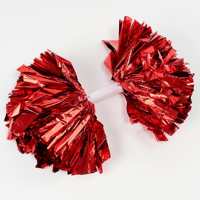 Помпон 1шт, цвет красный, фольга Помпон 1шт, цвет красный, фольга