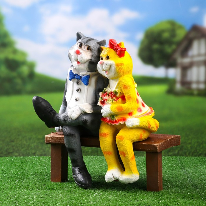 Садовая фигура Садовая фигура "Коты на лавке" 18х42х40см