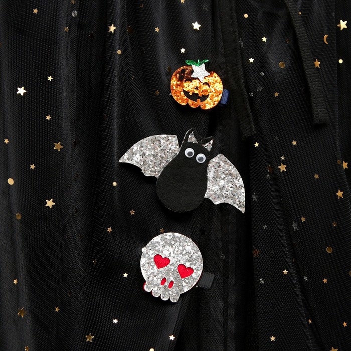 Карнавальный набор &laquo;Стильная ведьмочка&raquo;: шляпа, плащ, заколки 3 шт.