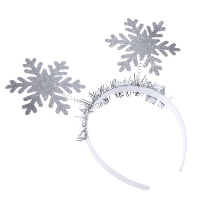 Новый год! Карнавальный ободок «Снежинка», цвет серебро Новый год! Карнавальный ободок «Снежинка», цвет серебро