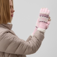 Перчатки женские на иск.меху MINAKU 22 см розовый Перчатки женские на иск.меху MINAKU 22 см розовый