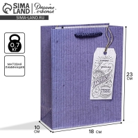 Пакет подарочный ламинированный вертикальный, упаковка, &laquo;Лучшему тебе&raquo;, MS 18 х 23 х 8 см