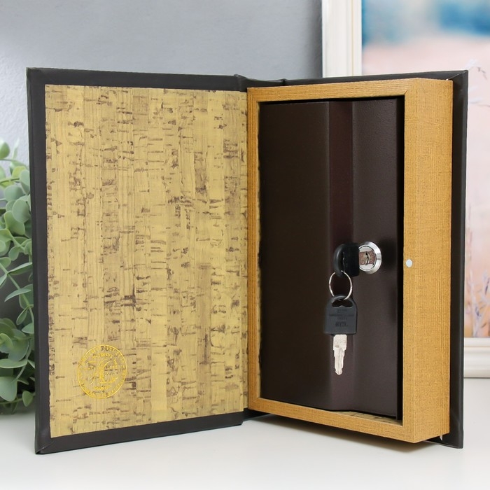 Сейф-книга дерево кожзам, зеркало Сейф-книга дерево кожзам, зеркало "Геометрия" 24х16х5 см