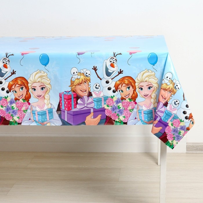 Скатерть одноразовая праздничная 120х180 см, 35 мкр, Холодное сердце Скатерть одноразовая праздничная 120х180 см, 35 мкр, Холодное сердце