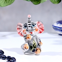 Сувенир &laquo;Слон Ксюша&raquo;, фарфор, гжель, цветной