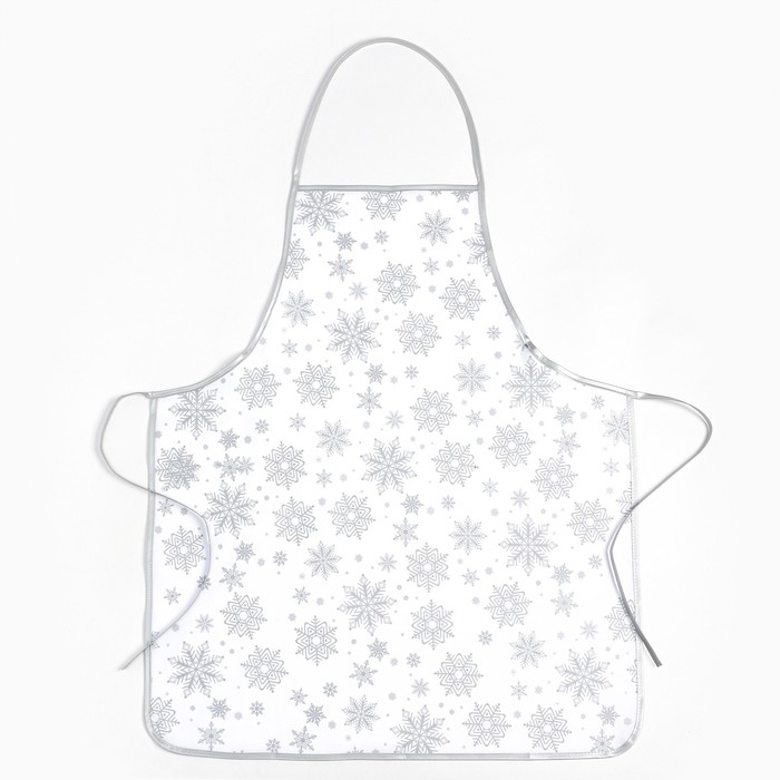 Кух. набор Доляна Снежинки серебро прих.17*17 см, вареж.26*16 см,фарт.70*80 см 100% п/э