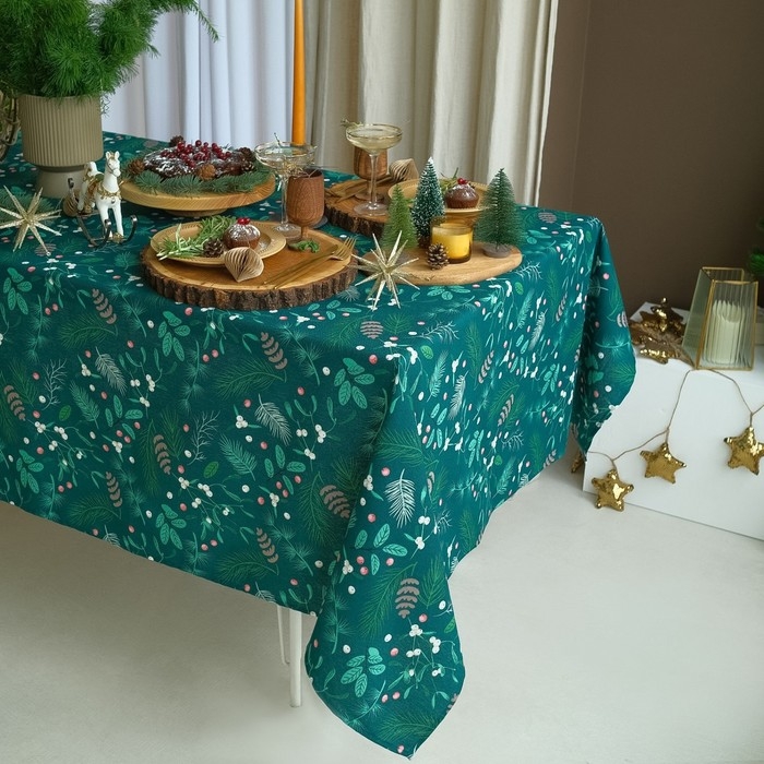 Скатерть Доляна Needles 149х220+/- 3см, 100% хлопок, рогожка 164 г/м2