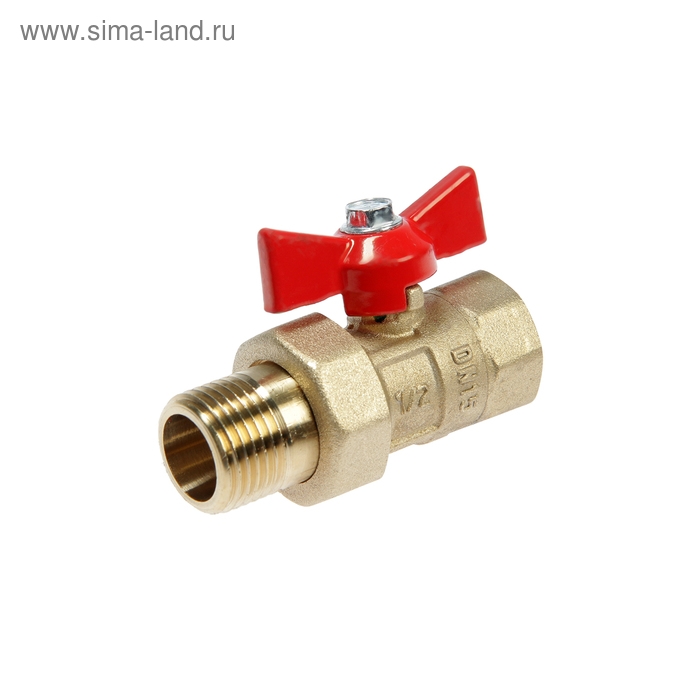 Кран шаровой Кран шаровой "ГАЛЛОП" ПРАКТИК DN-15 132, с американкой 1/2", бабочка