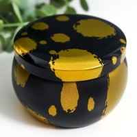 Шкатулка металл круглая "Рисунки золотом на белом и чёрном" МИКС 5,2х7,5х7,5 см Шкатулка металл круглая "Рисунки золотом на белом и чёрном" МИКС 5,2х7,5х7,5 см