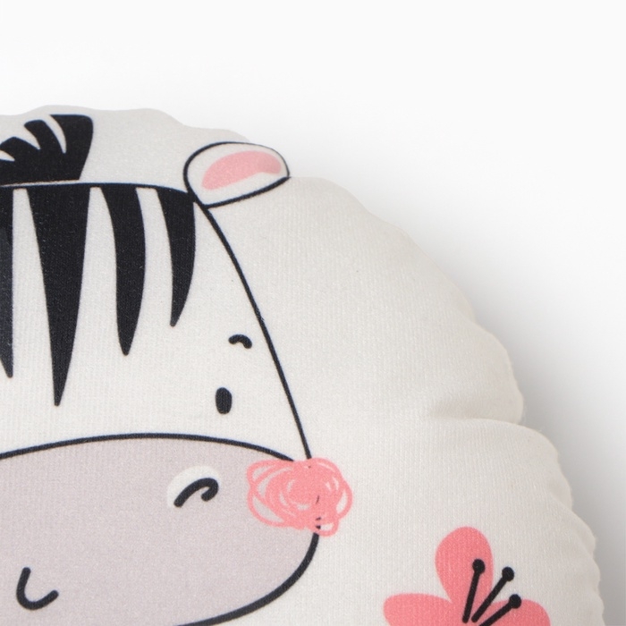 Подушка декоративная Этель "Зебра" d 30 см, велюр 100% п/э   1702853