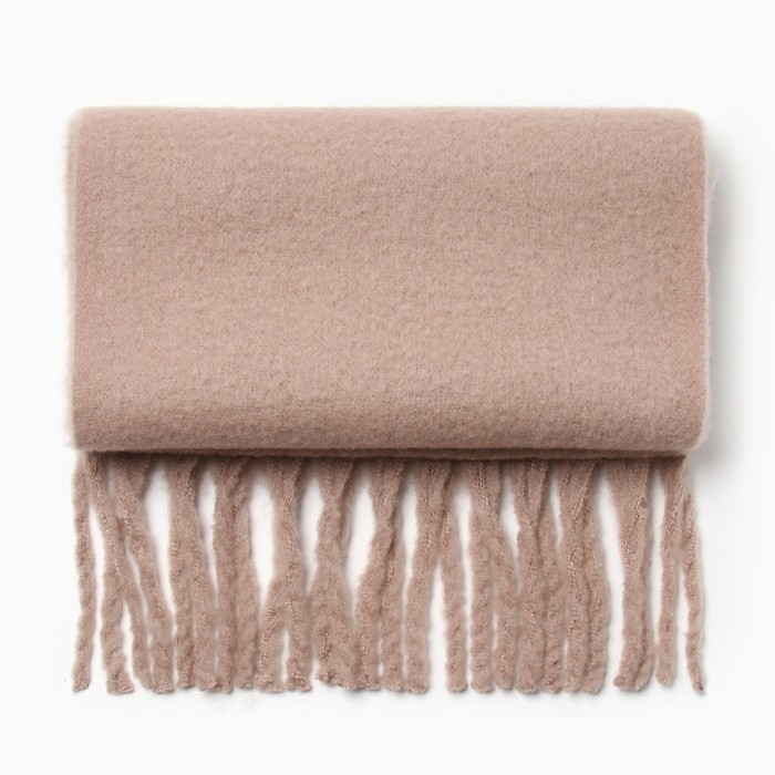 Шарф зимний объемный с кистями MINAKU 210*38+18 см цвет бежевый Шарф зимний объемный с кистями MINAKU 210*38+18 см цвет бежевый