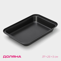 Противень Доляна &laquo;Прямоугольник. Жаклин&raquo;, 37&times;25&times;5 см, антипригарное покрытие, цвет чёрный