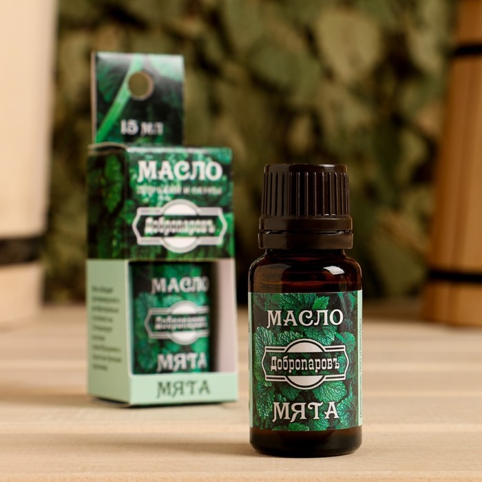 Эфирное масло Эфирное масло "Мята" в коробке с подвесом 15 мл "Добропаровъ"