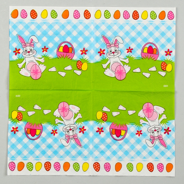 Салфетки бумажные «Белый кролик» с розовым бантиком, 33х33 см, набор 20 шт. Салфетки бумажные «Белый кролик» с розовым бантиком, 33х33 см, набор 20 шт.