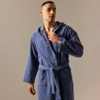 Халат махровый с капюшоном мужской SL HOME: Basic "Ривьера", размер S, 100% хлопок, 420 г/м2 Халат махровый с капюшоном мужской SL HOME: Basic "Ривьера", размер S, 100% хлопок, 420 г/м2