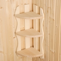 Полка угловая фигурная 3 яруса 26&times;65&times;26см, липа "Добропаровъ", Экстра