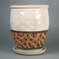 Горшок цветочный "Фикус 2" Мозаика белый микс 12л Горшок цветочный "Фикус 2" Мозаика белый микс 12л