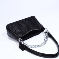 Сумка-багет на молнии, цвет чёрный