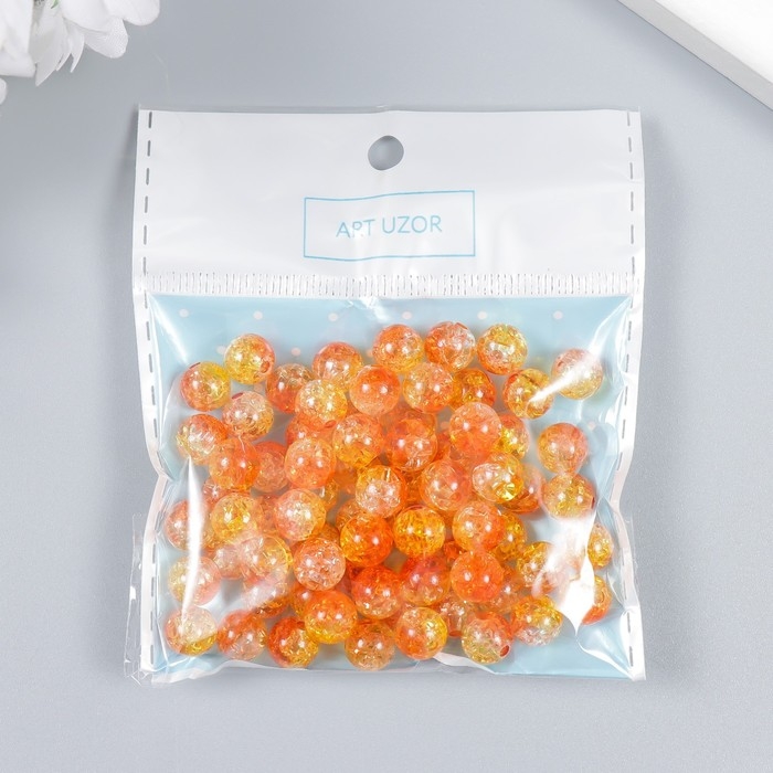 Бусины для творчества пластик "Мыльный пузырь красно-жёлтый" набор 20 гр 0,8х0,8х0,8 см