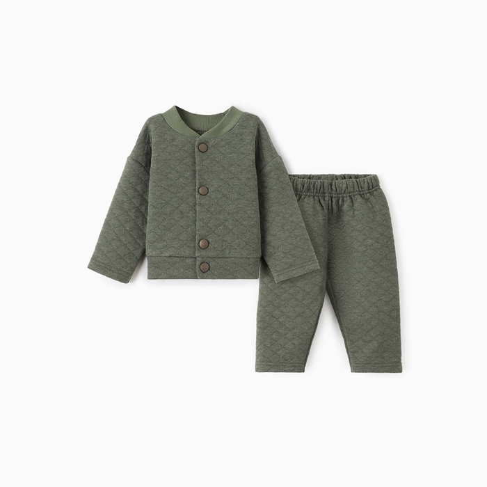 Костюм: толстовка и брюки Крошка Я, рост 68-74 см, хаки