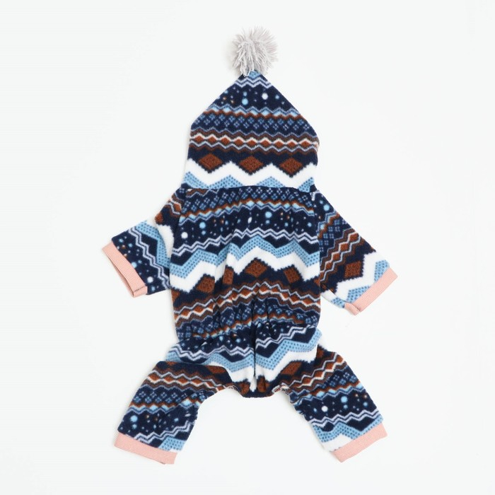 Комбинезон зимний для животных "Скандинавия", S (ДС 20-22, ОГ 32-34, ОШ 26 см), микс