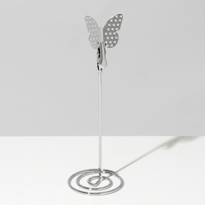 Ценникодержатель с зажимом «Бабочка», 4,5×4,5×13 см, цвет серебро Ценникодержатель с зажимом «Бабочка», 4,5×4,5×13 см, цвет серебро